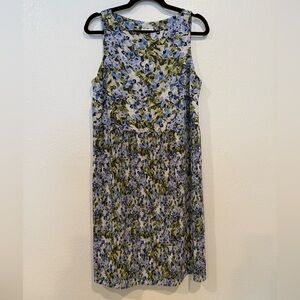 J. Jill Blue and Green Floral Midi Dress